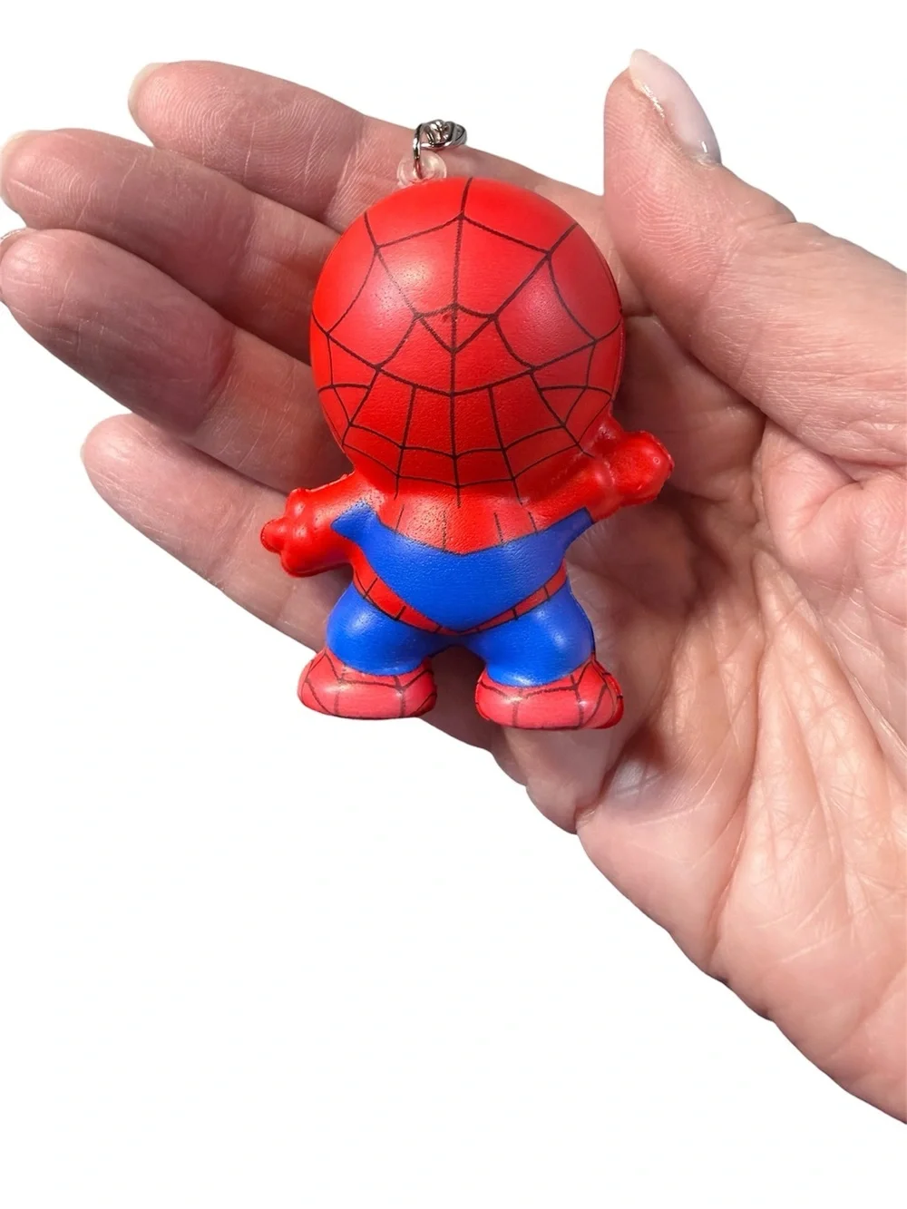 Kids Red & Blue Spider Hero Keychain Toy - Slow rise squishy